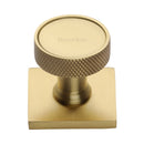 Heritage Brass Florence Knurled Cabinet Knob with Square Backplate