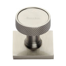 Heritage Brass Florence Knurled Cabinet Knob with Square Backplate