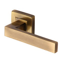 Heritage Brass Delta Sq Door Handle on Square Rose
