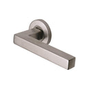Steel Line Tube Door Handle on Round Rose