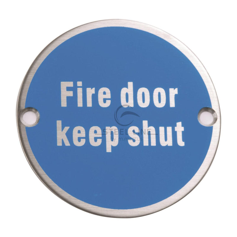 Steel Line Fire Door Keep Shut Engraving