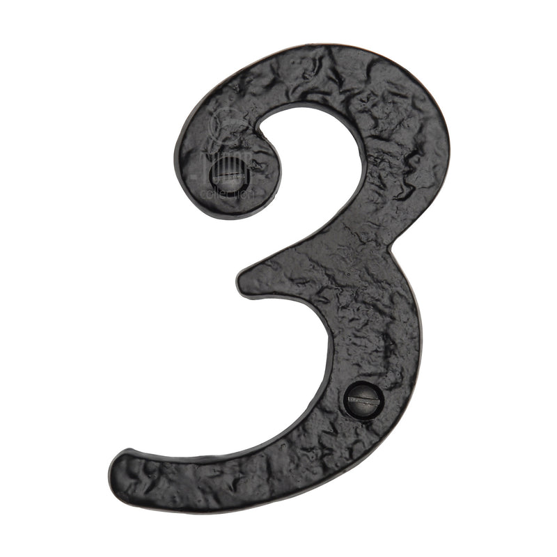 Tudor Black Iron Numeral 3