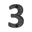 Tudor Black Iron Numeral 3