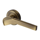 Heritage Brass Tiffany Door Handle on Round Rose