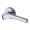 Heritage Brass Tiffany Door Handle on Round Rose