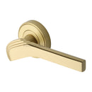 Heritage Brass Tiffany Door Handle on Round Rose