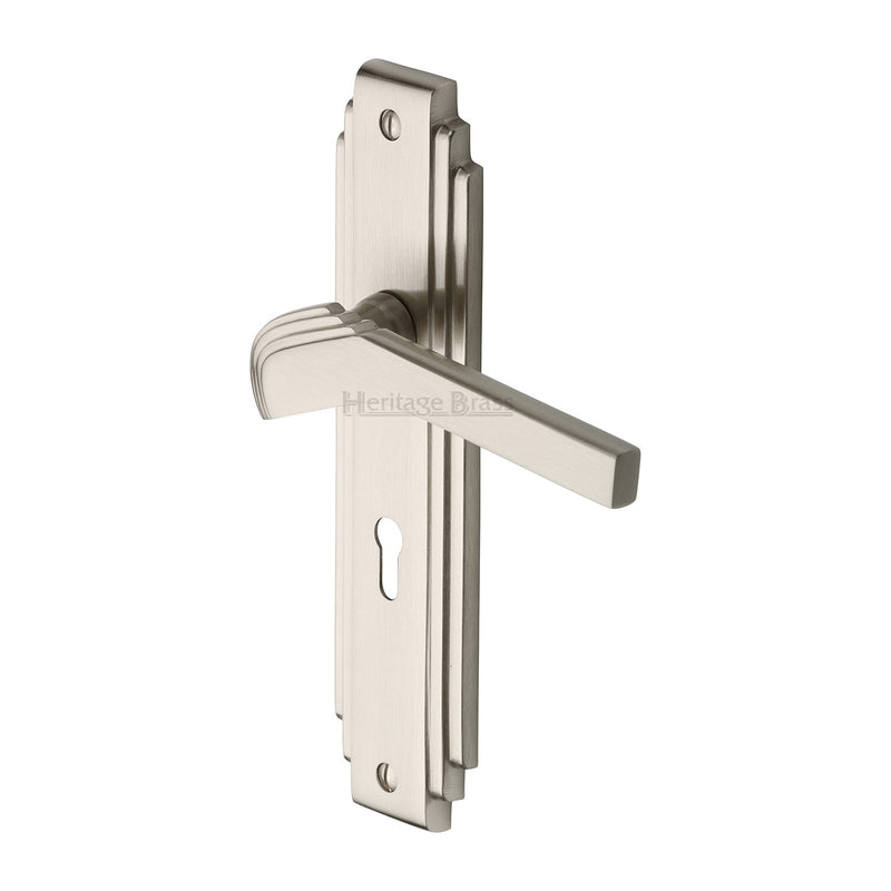 Heritage Brass Tiffany Door Handle on Plate