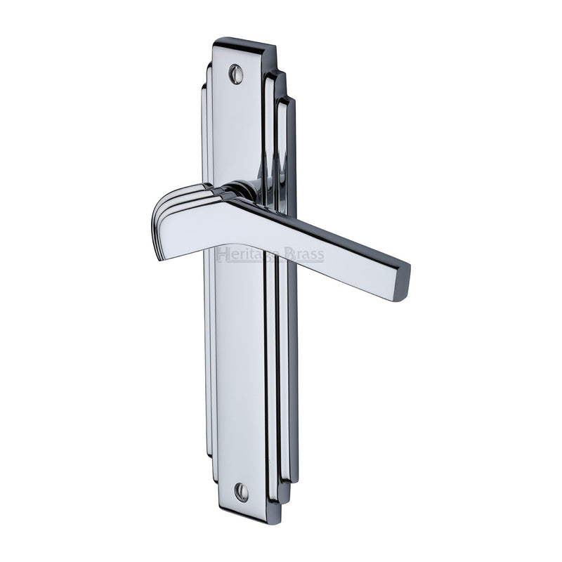 Heritage Brass Tiffany Door Handle on Plate