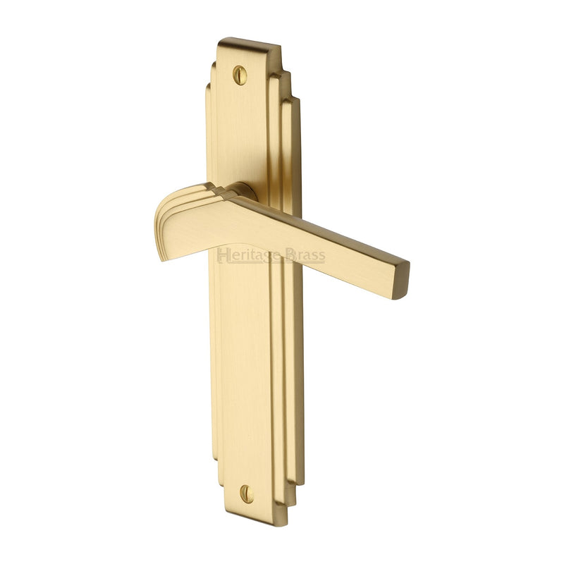 Heritage Brass Tiffany Door Handle on Plate