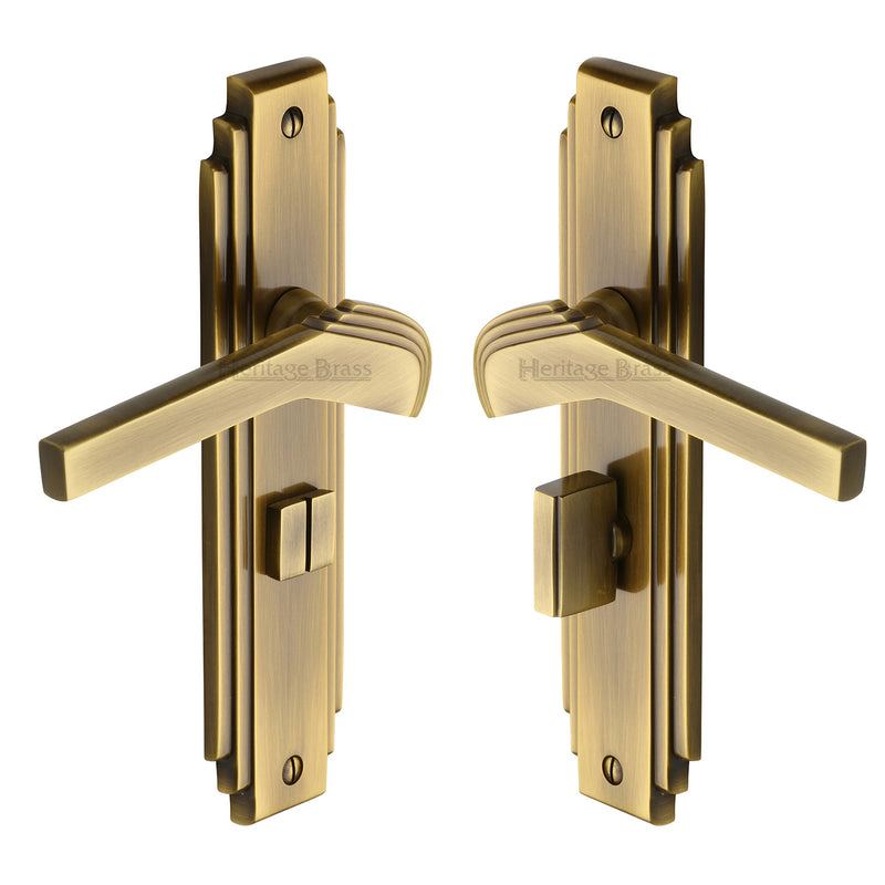 Heritage Brass Tiffany Door Handle on Plate