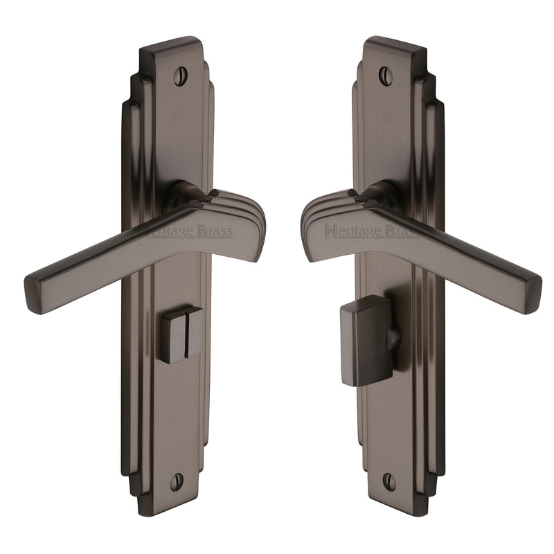 Heritage Brass Tiffany Door Handle on Plate