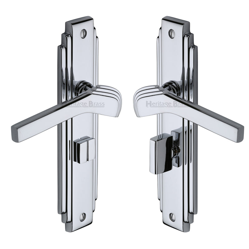 Heritage Brass Tiffany Door Handle on Plate