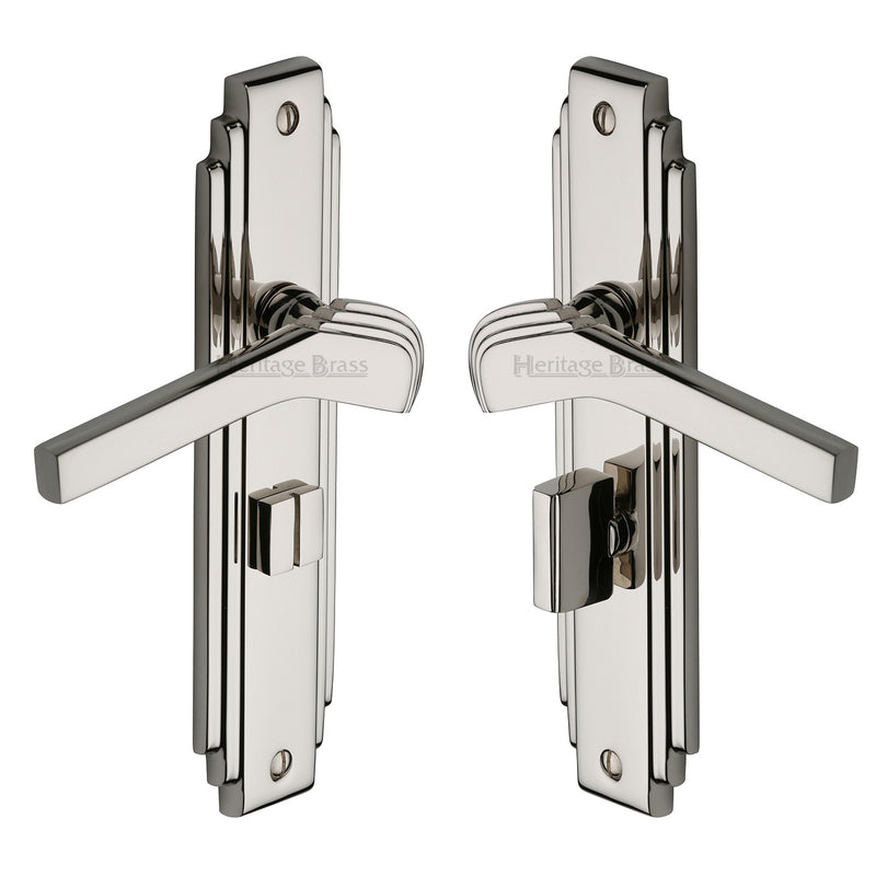 Heritage Brass Tiffany Door Handle on Plate