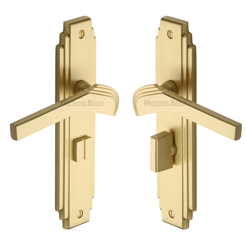 Heritage Brass Tiffany Door Handle on Plate