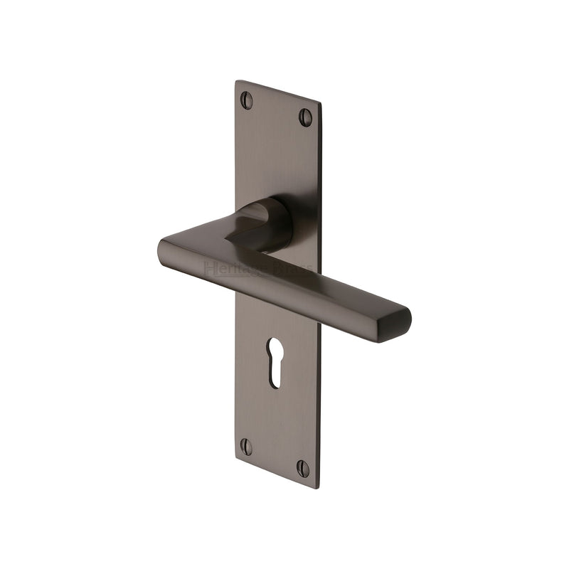 Heritage Brass Trident Door Handle on Plate