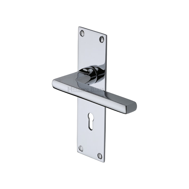 Heritage Brass Trident Door Handle on Plate
