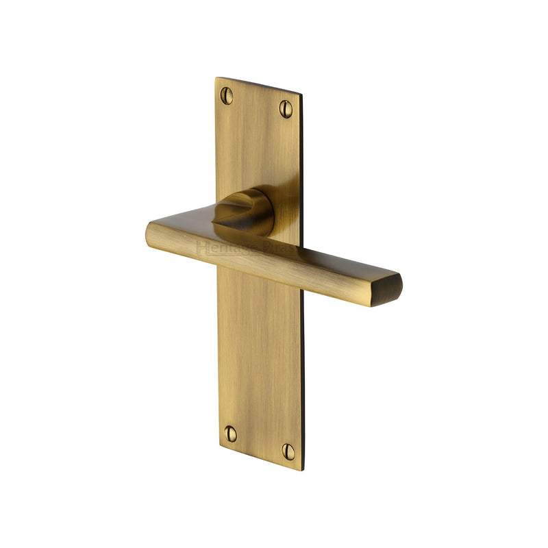 Heritage Brass Trident Door Handle on Plate