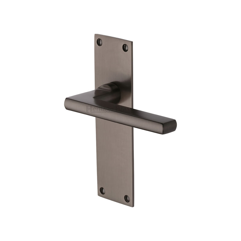 Heritage Brass Trident Door Handle on Plate