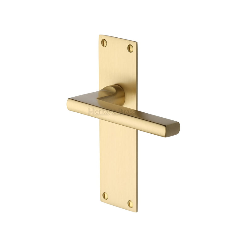 Heritage Brass Trident Door Handle on Plate