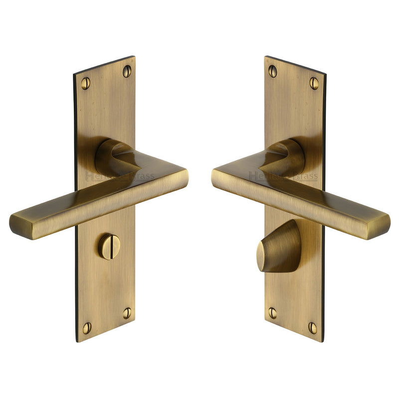 Heritage Brass Trident Door Handle on Plate