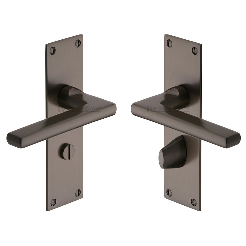 Heritage Brass Trident Door Handle on Plate
