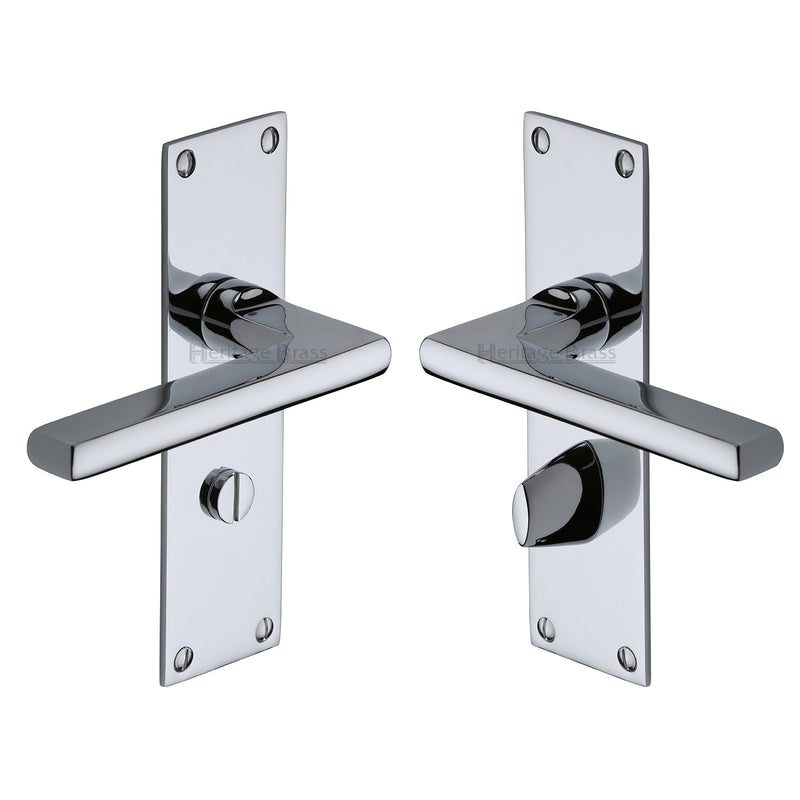 Heritage Brass Trident Door Handle on Plate