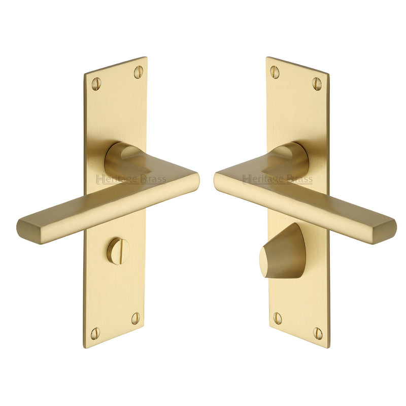 Heritage Brass Trident Door Handle on Plate