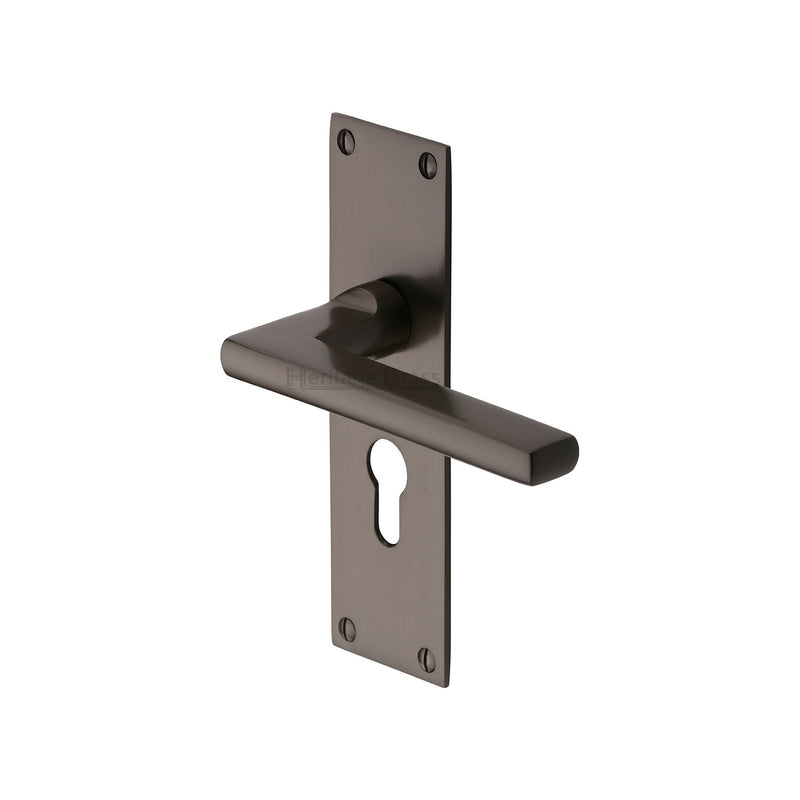 Heritage Brass Trident Door Handle on Plate