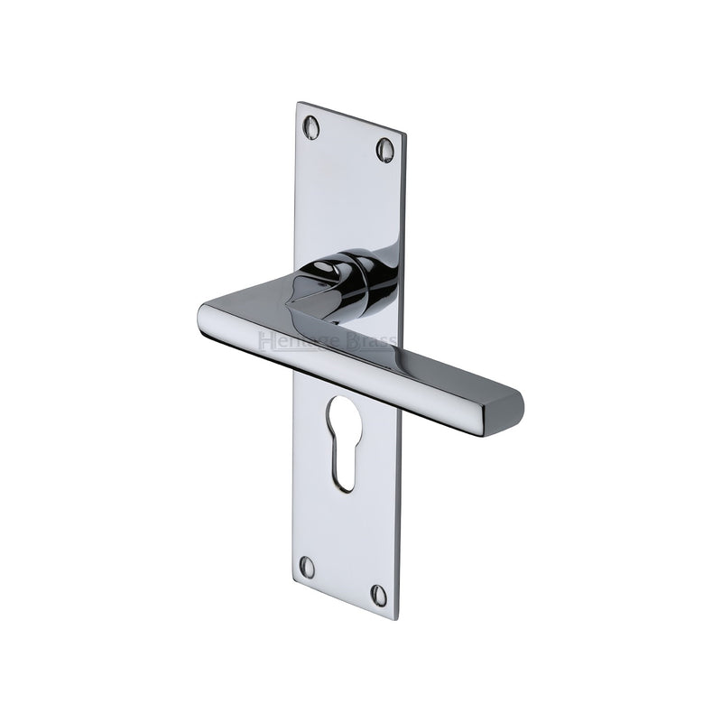 Heritage Brass Trident Door Handle on Plate