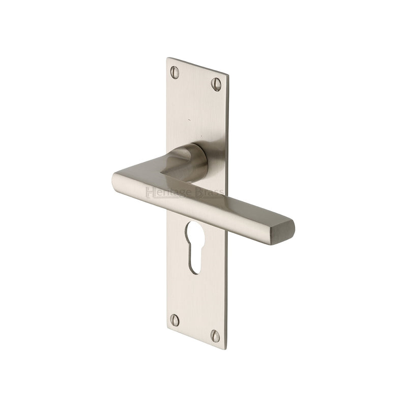 Heritage Brass Trident Door Handle on Plate
