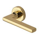 Heritage Brass Trident Door Handle on Round Rose