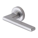 Heritage Brass Trident Door Handle on Round Rose