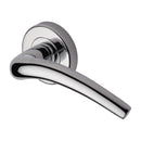 Heritage Brass Wing Door Handle on Round Rose
