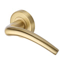 Heritage Brass Wing Door Handle on Round Rose