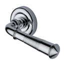 Heritage Brass Colonial Reeded Door Handle on Round Rose
