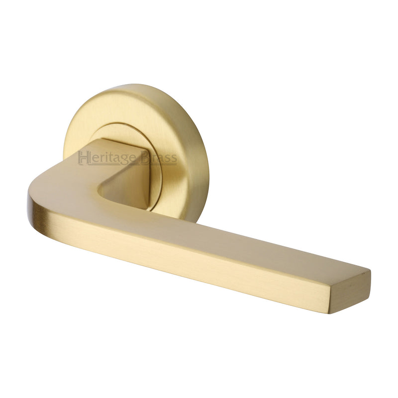Heritage Brass Bellagio Door Handle on Round Rose
