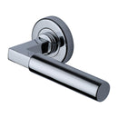 Heritage Brass Bauhaus Door Handle on Round Rose