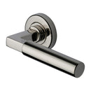 Heritage Brass Bauhaus Door Handle on Round Rose