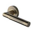 Heritage Brass Bauhaus Mitre Door Handle on Round Rose