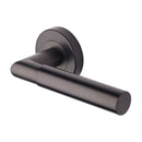 Heritage Brass Bauhaus Mitre Door Handle on Round Rose