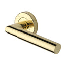 Heritage Brass Bauhaus Mitre Door Handle on Round Rose