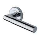 Heritage Brass Bauhaus Mitre Door Handle on Round Rose