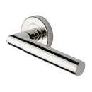 Heritage Brass Bauhaus Mitre Door Handle on Round Rose