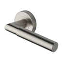 Heritage Brass Bauhaus Mitre Door Handle on Round Rose