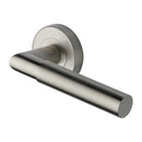 Heritage Brass Bauhaus Mitre Reeded Door Handle on Round Rose