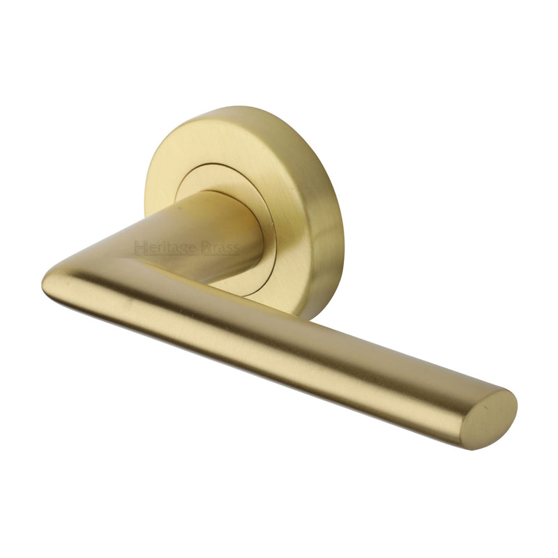 Heritage Brass Admiralty Door Handle on Round Rose