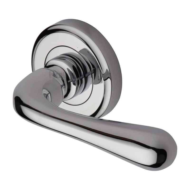 Heritage Brass Charlbury Door Handle on Round Rose