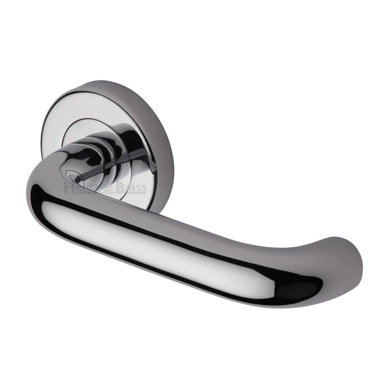 Heritage Brass Harmony Door Handle on Round Rose