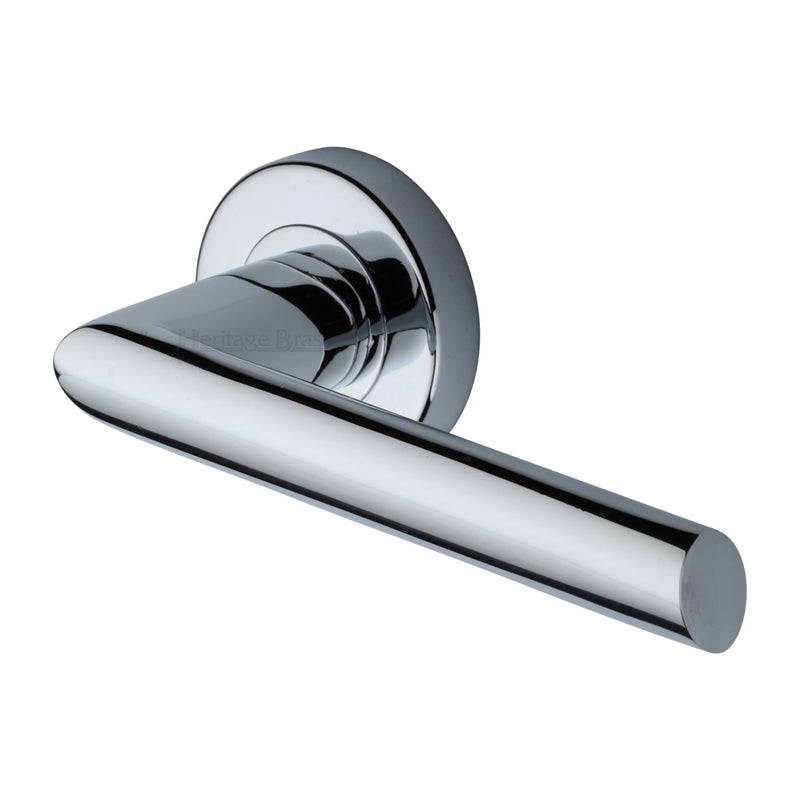 Heritage Brass Mercury Door Handle on Round Rose