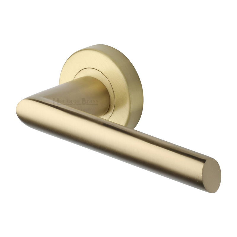 Heritage Brass Mercury Door Handle on Round Rose